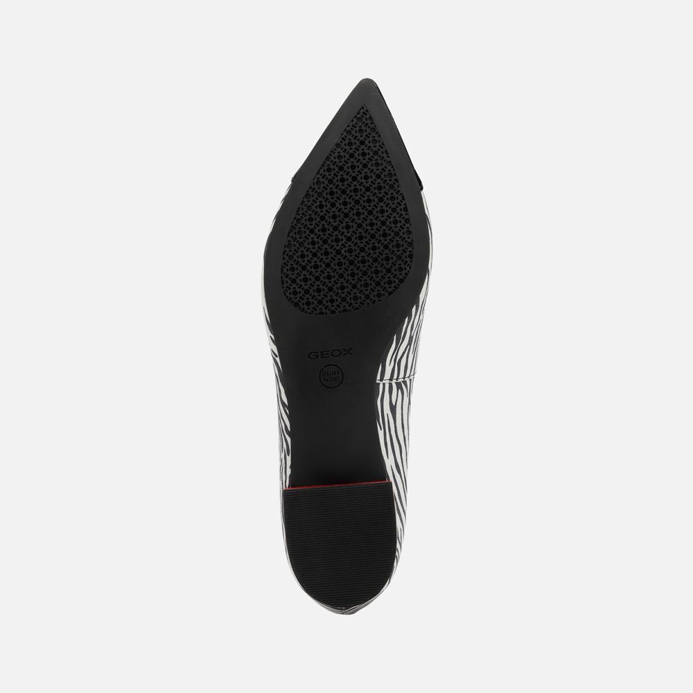 Geox Bayan Ballerina Beyaz/Siyah - Charyssa - MSH-793804